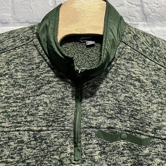Eddie Bauer Other - Eddie Bauer Men 1/4 Zip Pullover Heather Green Sweater Side Pockets Size‎ 2XL